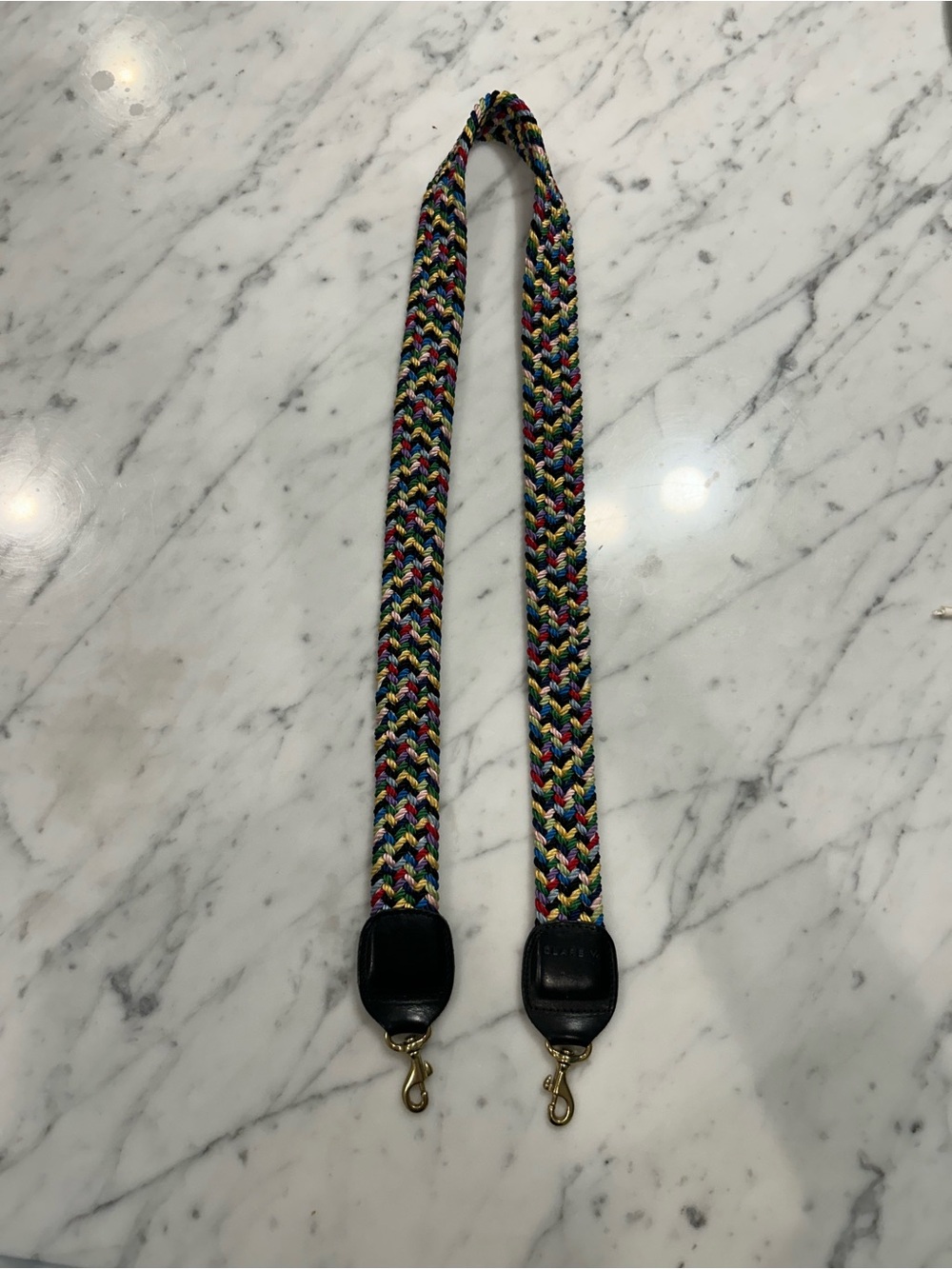 Clare V. Multicolor Braided Crossbody Strap